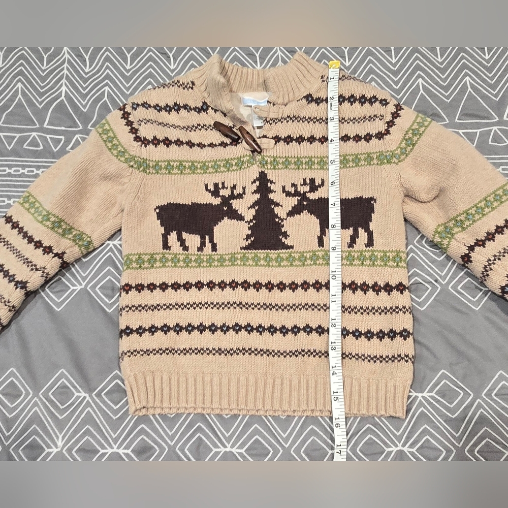 Janie & Jack Toddler Moose Sweater Size 4T - Picture 3 of 5